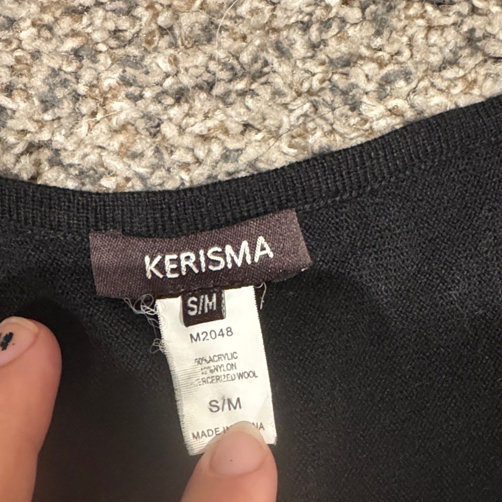 Kerisma Raven slouchy knit sweater pocket V neck - Picture 3 of 3